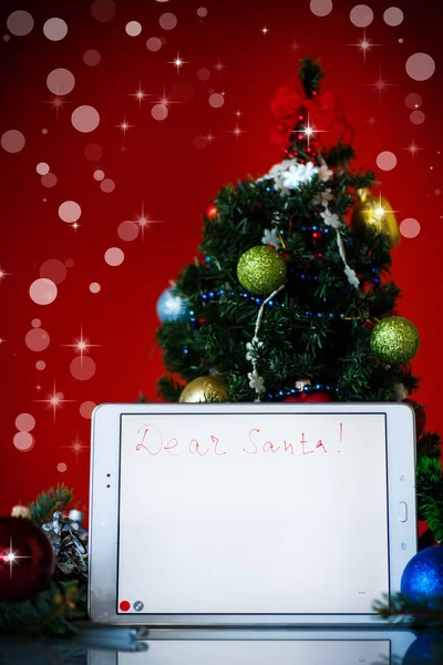 Brief aan de kerstman op een Tablet PC — Stockfoto