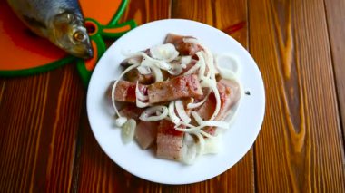 Herring salad with onion