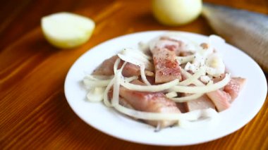 Herring salad with onion