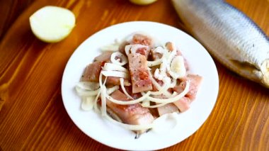 Herring salad with onion