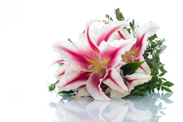 Bouquet of beautiful colored lilies — Stock Photo, Image