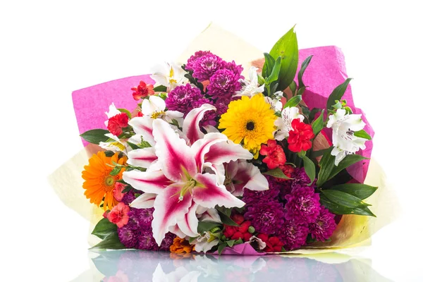 Beautiful bouquet of different flowers — Stock Photo, Image