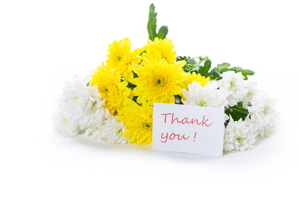 Bouquet of yellow and white chrysanthemums isolated on white Stock Image