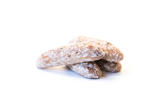 Några Söta Ryska Pepparkakor Cookies Isolerade Vit Bakgrund — Stockfoto