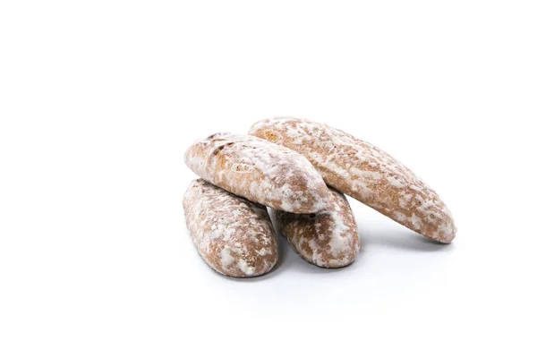 Sommige Zoete Russische Peperkoek Koekjes Geïsoleerd Witte Achtergrond — Stockfoto