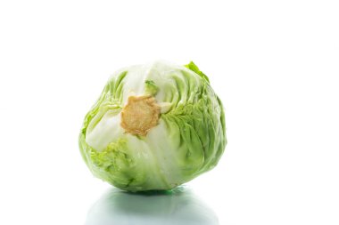 Erken yeşil lahana, tüm salıncak beyaz arka planda