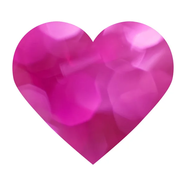 Corazón Rosa Con Bokeh Aislado Sobre Fondo Blanco Símbolo Del — Foto de Stock