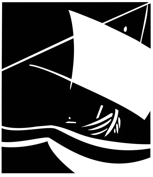 Викинг в море — стоковый вектор