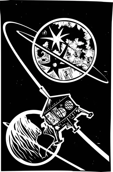 Capsule d'espace Steampunk — Image vectorielle