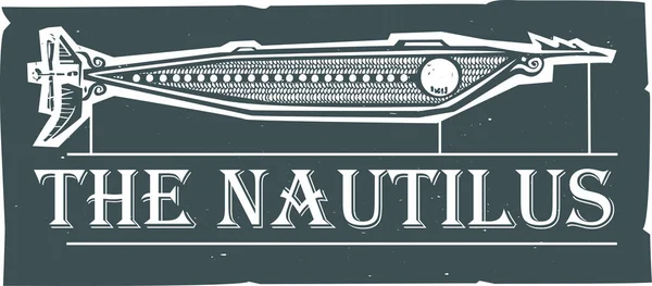 Nautilus Steampunk Submarino — Vector de stock