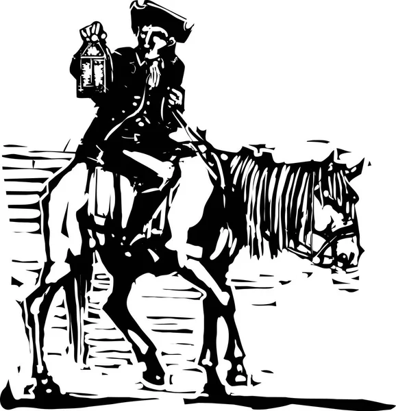 Cavalier colonial avec lampe — Image vectorielle