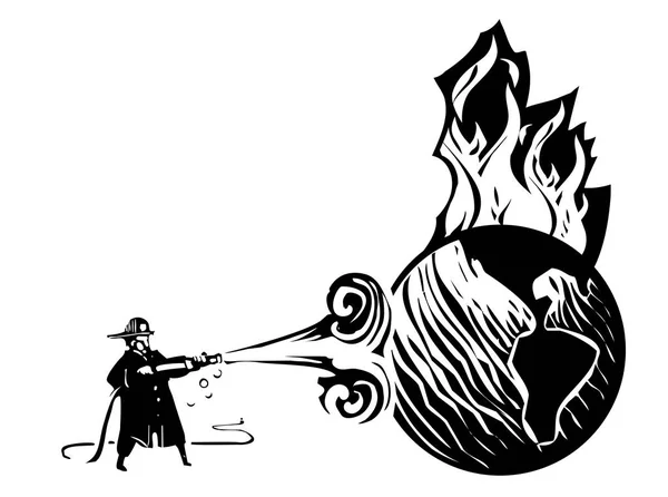 扑灭世界的火焰 — 图库矢量图片
