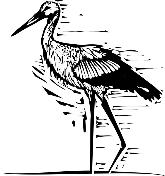 Holzschnitt-Watstorch — Stockvektor