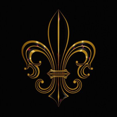 fleur de lis 3d render 3d illustration on dark background