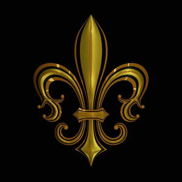 Fleur Lis Render Illustration Dark Background Royaltyfria Stockbilder