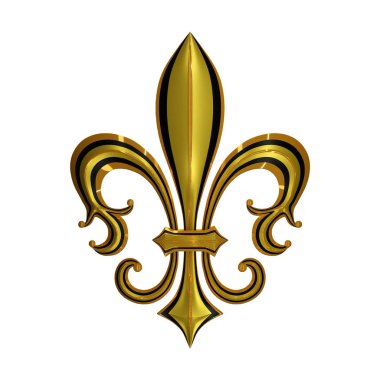 fleur de lis 3d görüntü izole edildi
