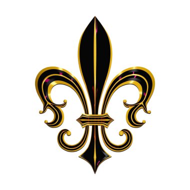 fleur de lis 3d görüntü izole edildi