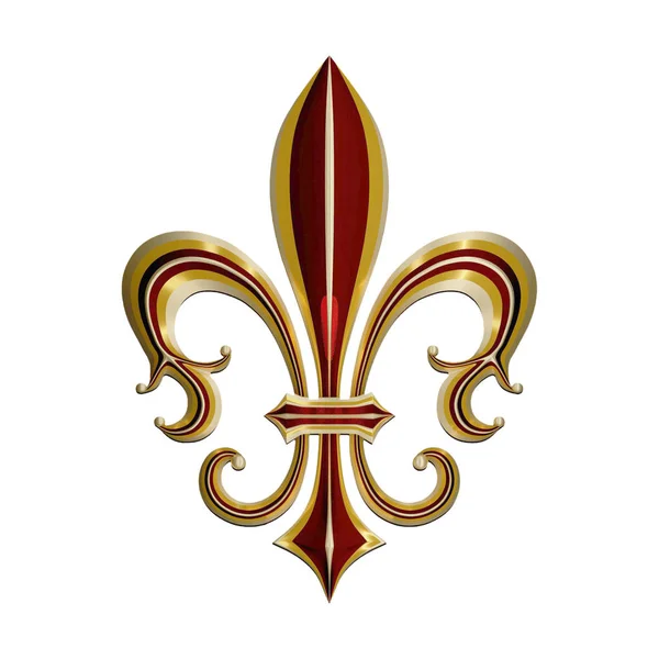 Fleur Lis Render Ilustracja Odizolowana — Zdjęcie stockowe