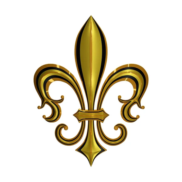 Fleur Lis Render Ilustracja Odizolowana — Zdjęcie stockowe