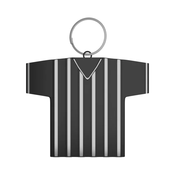 Llavero Camiseta Plata Con Anillo Render Ilustración — Foto de Stock