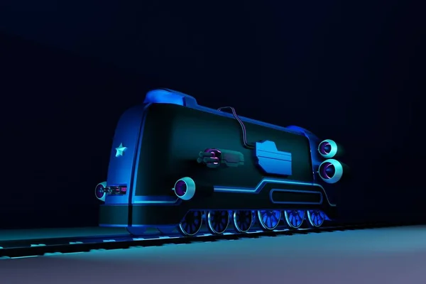 Render Illustration Steampunk Dieselpunk Locomotive Concept — Stock Photo, Image