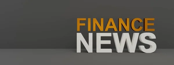 3d render, 3d illustration, simple concept of header, caps or screensavers for electronic media, with lettering finance news for stock media