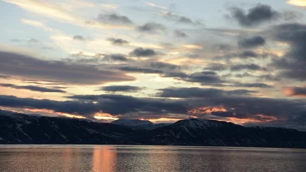 Puesta de sol en Groenlandia — Vídeos de Stock