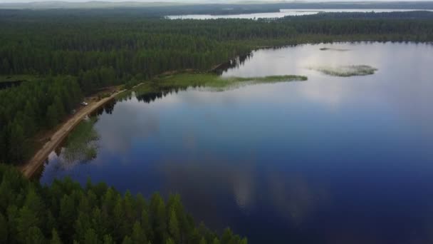 Paisagem rural típica russa aérea — Vídeo de Stock