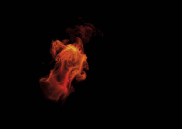 Fire flame on black background - 3D rendering
