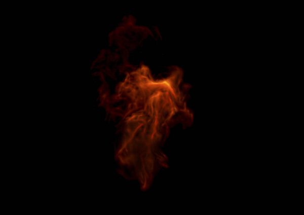 Fire flame on black background - 3D rendering