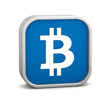 Beyaz bir arka plan üzerinde Bitcoin işareti