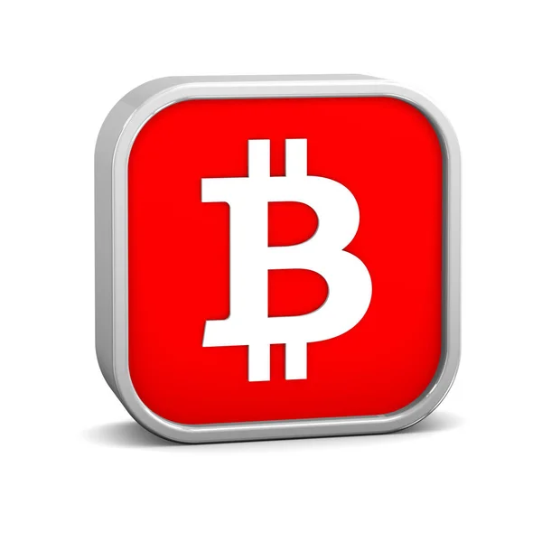 Bitcoin Sign на белом фоне — стоковое фото