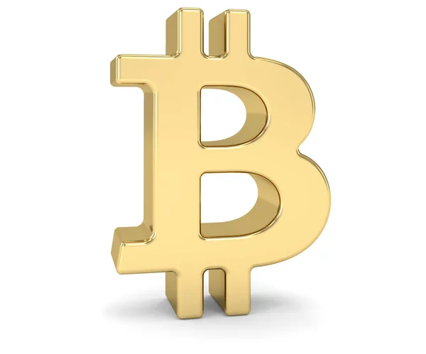 Gouden bitcoin teken — Stockfoto