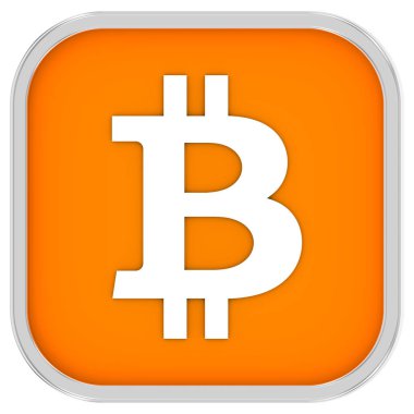 Beyaz bir arka plan üzerinde Bitcoin işareti