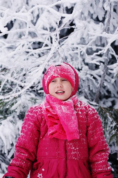 Portrait Hiver Une Adorable Fille Ans Plein Air — Photo