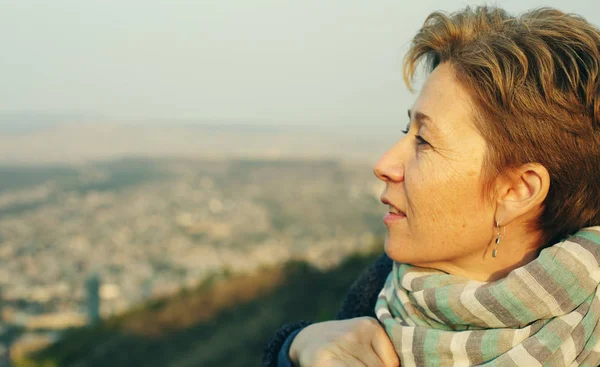 Portrait Beautiful Years Old Woman Outdoors — Stock Photo, Image