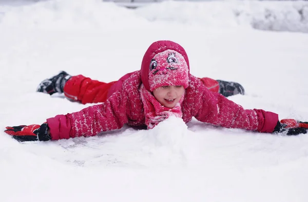 Portrait Hiver Une Adorable Fille Ans Plein Air — Photo