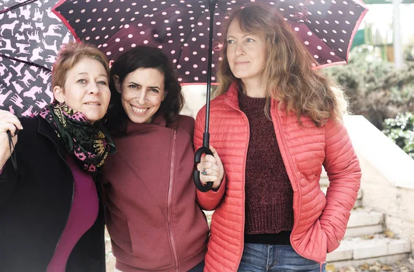 Retrato de tres mujeres hermosas maduras afuera —  Fotos de Stock