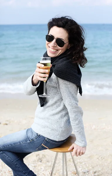 Portrait Year Old Woman Beach Stock Photo