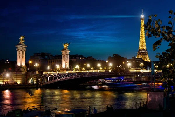 Vista à noite Paris — Fotografia de Stock