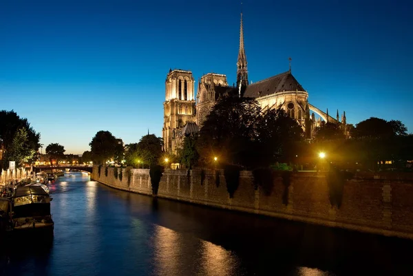 Notre Dame in avond Stockfoto