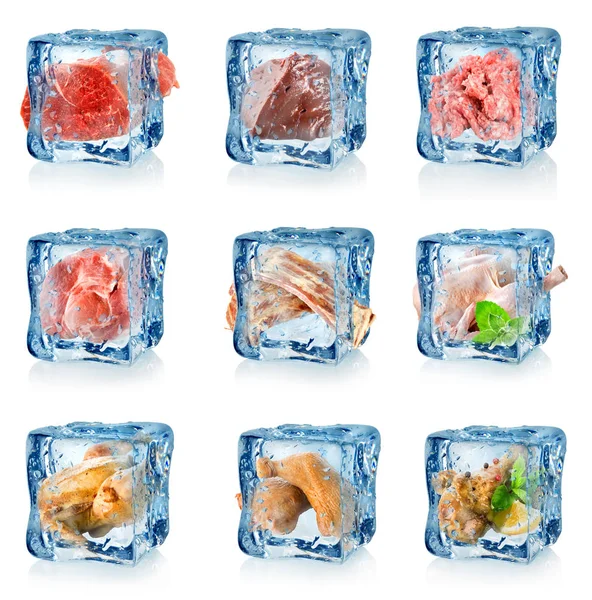 Set of frozen meat — Stock Photo, Image