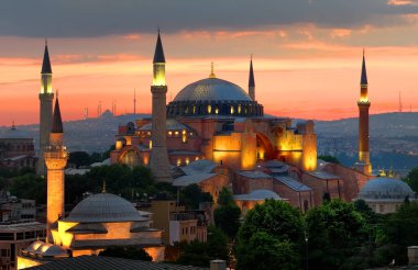 Ayasofya'nın ve günbatımı