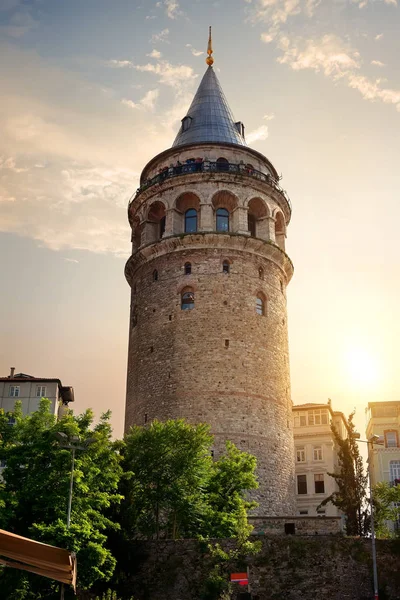 Галатская башня на закате — стоковое фото
