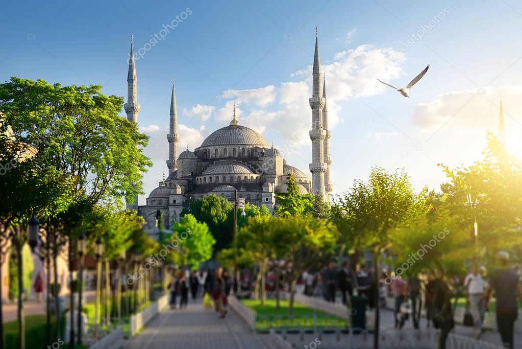 Park near the blue mosque