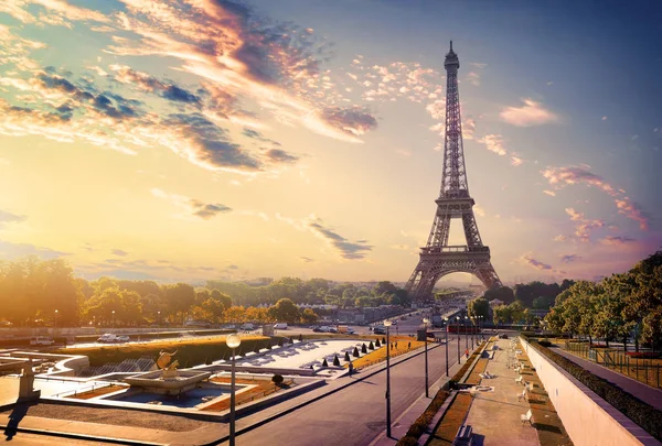 Trocadero e Torre Eiffel — Fotografia de Stock