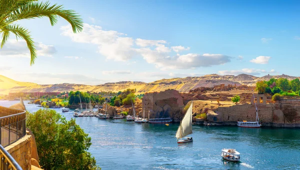 Nilen i Aswan — Stockfoto