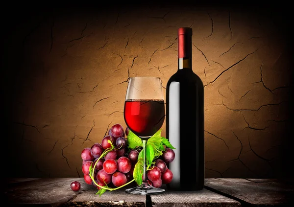 Bottiglia di vino rosso, — Foto Stock