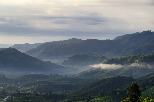 Vacker utsikt från gröna dalen fjällbäck landskap till cl — Stockfoto