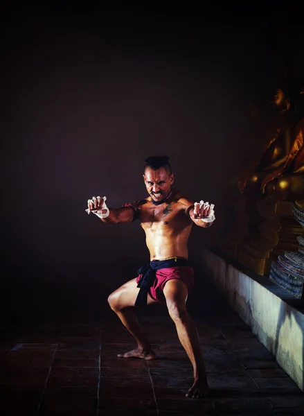 Ancient Muay Thai, Thai is boxing fighter sport vintage style